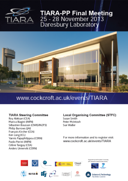 TIARA-PP final meeting at Daresbury on Nov.25-27 (28): Registration is now open >> 